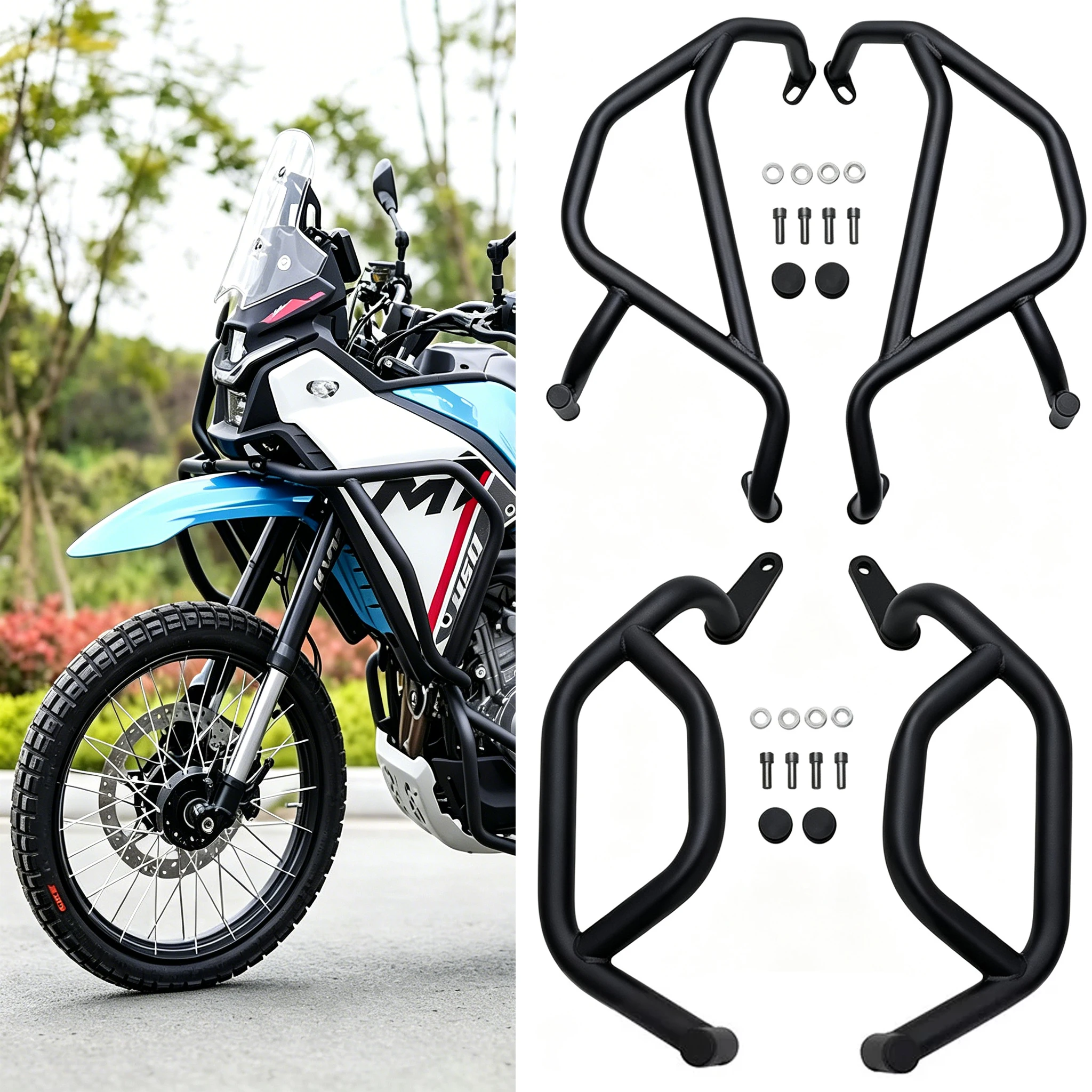 For CFMOTO 450MT 2024 2025 Engine Guard Highway Crash Bar Motorcycle Frame Protection Upper Lower Bumper 450 MT Accessories