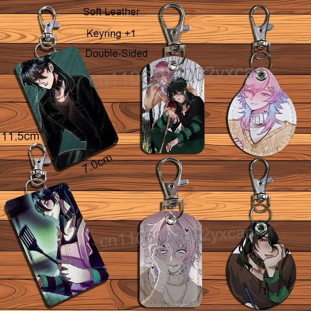 Sol and ren Kid At the Back Cartoon Singer Anime Card Keychain Fashion Pendant Bag ID Door Card Case Bus Card Cute Adult
