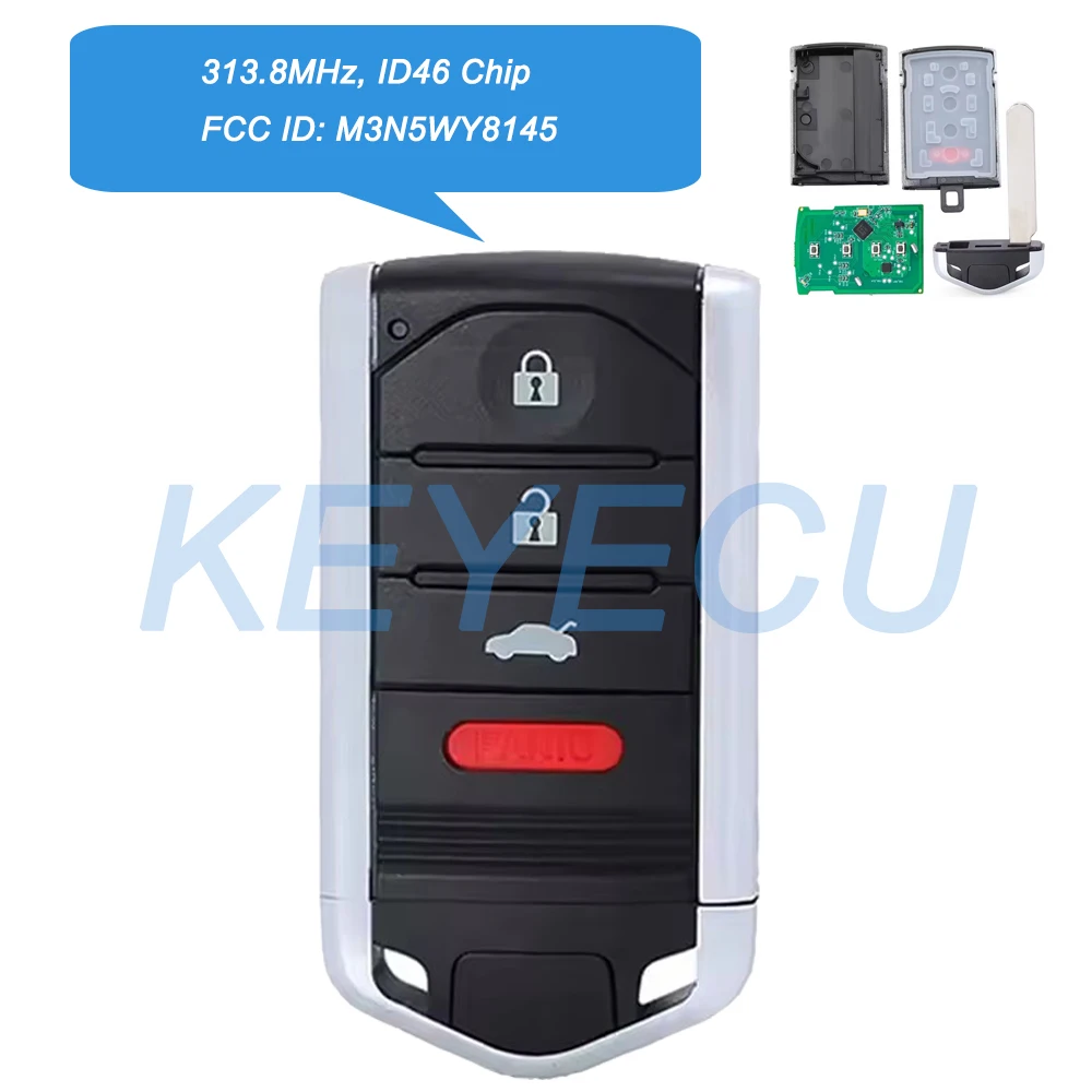 

Keyecu FCC ID: M3N5WY8145 для Acura TL 2009-2014, умный дистанционный ключ-брелок для автомобиля, 313,8 МГц, с чипом ID46