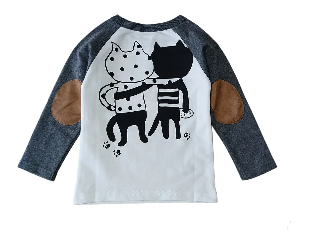 T-shirt à manches longues pour enfant, vêtement pour garçon et fille, avec dessin animé, automne