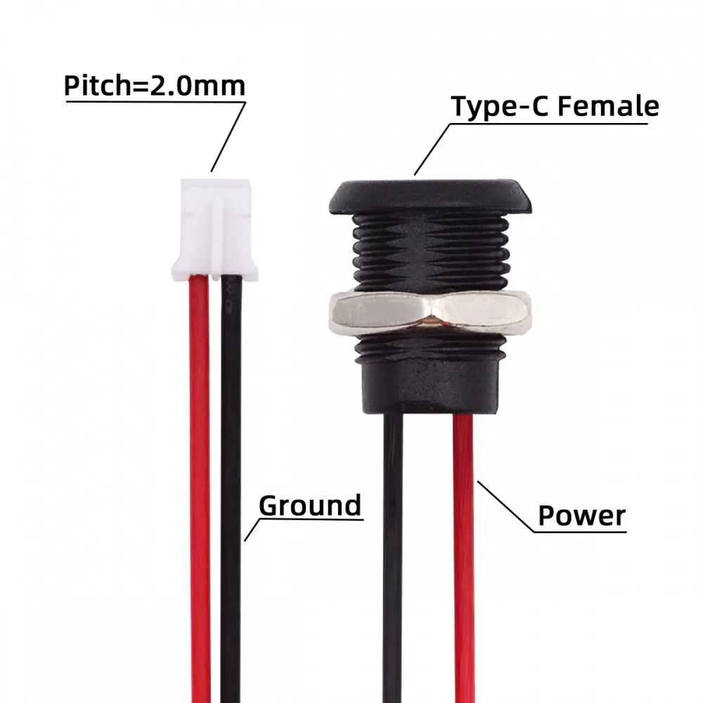 USB C TYPE-C Female Type C Waterproof Female Connector Jack USB-C 5A High Current Charging Socket With M11 Nut Snap Lock Plate