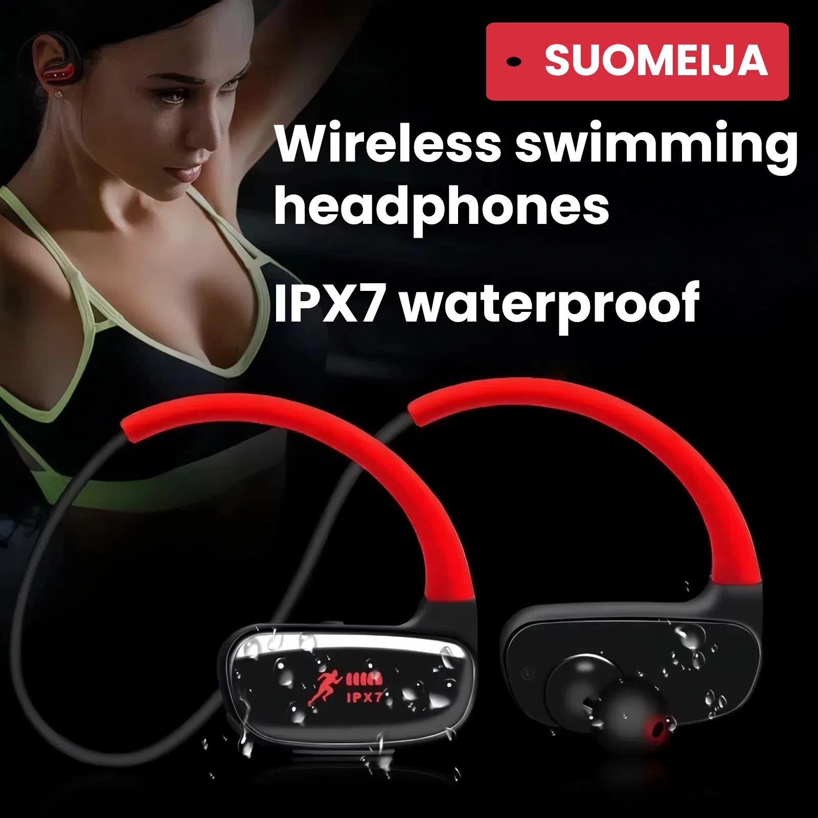 

Wireless Bluetooth Headphones Waterproof Bluetooth Headphones IPX7 32GB With MP3 Player For Sports Running/Hiking Earphones