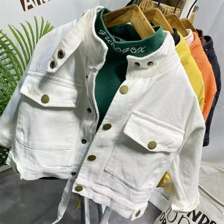 

Spring Autumn Denim Jacket For Boy Girl New Korean Version Fashion Coat Casual Children's Clothing 2 3 4 5 6 Year