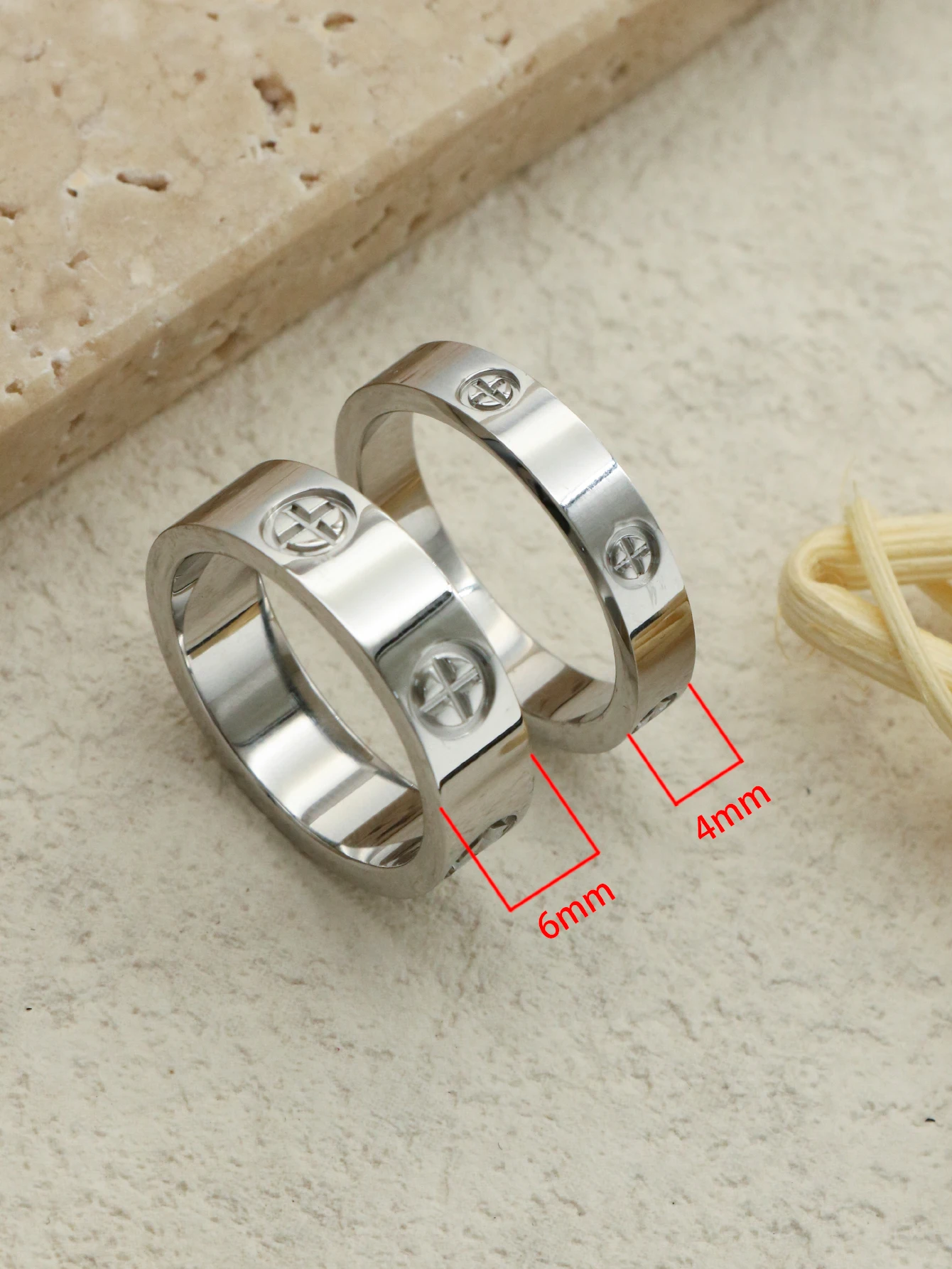 1 Piece Fashion Classic Cross Stainless Steel Rings For Women Men Gold Color Luxury Jewelry Wedding Gift