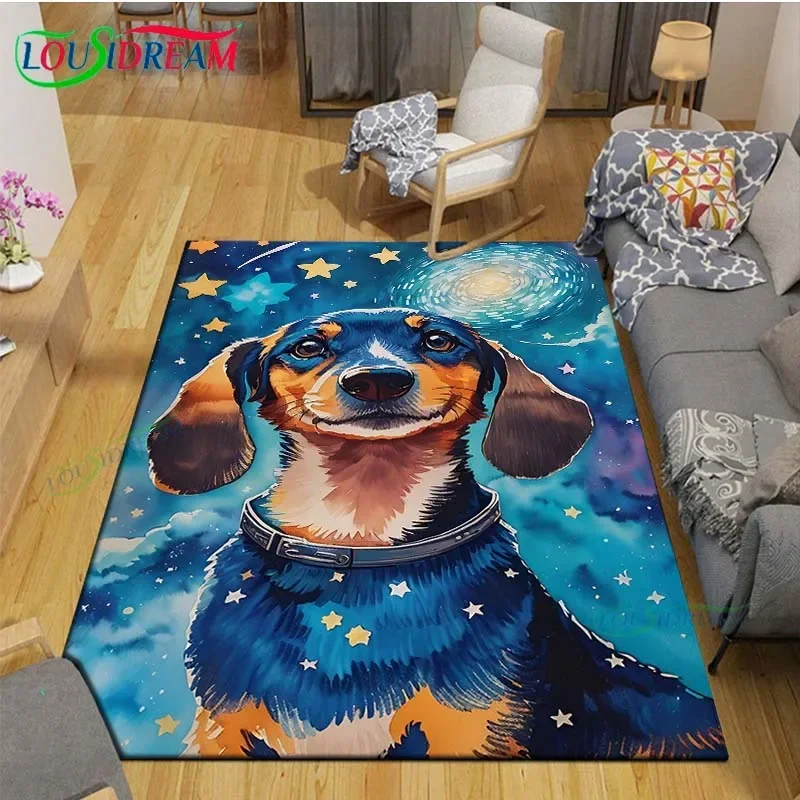 Exquisite Painting Cat、Dog Pattern Carpet Living Room Bedroom Carpet Yoga Mat Photography Props Area Rug birthday gift