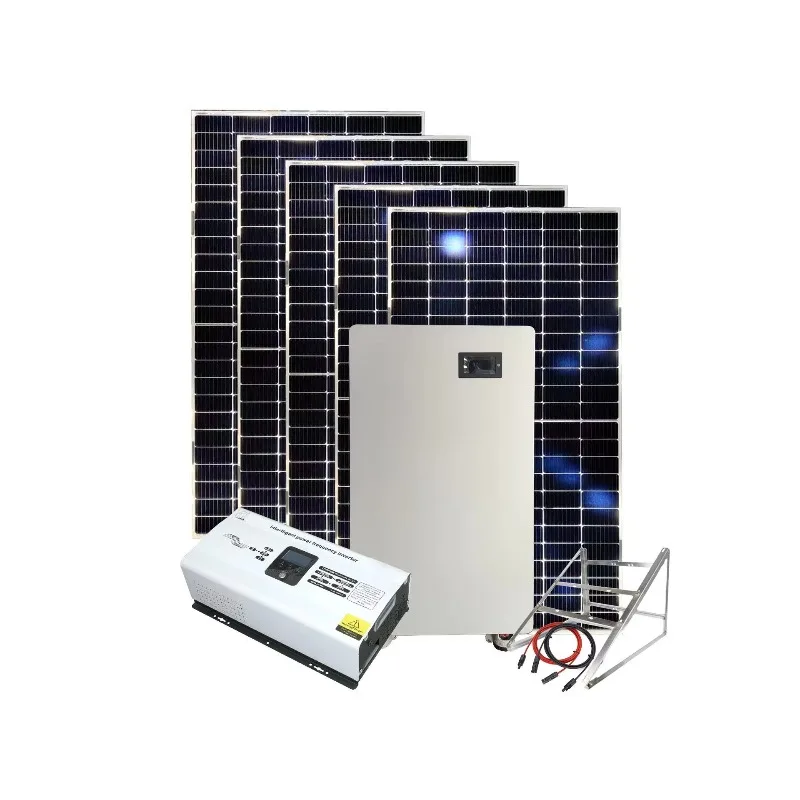 Customized Monocrystalline MPPT Solar Energy System With Hybrid Inverter Lithium Ion Battery Full Home Use China