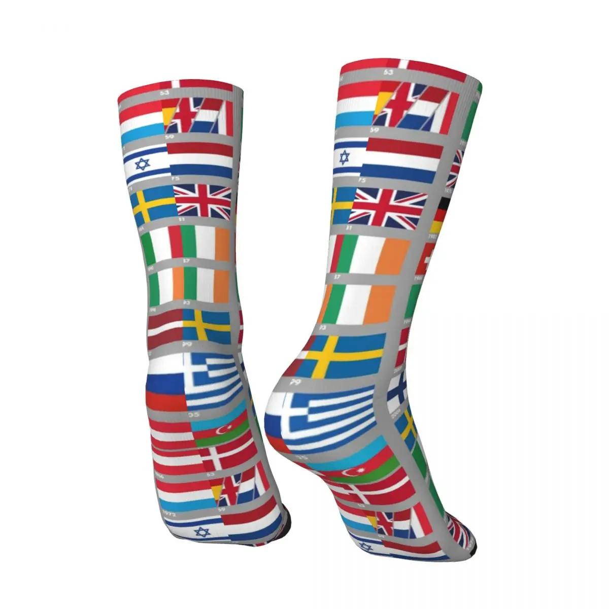 Eurovision Song Stockings Unisex Contest Winner's Flag Socks Medium Soft  Socks Running Sports Anti Skid Custom Socks Gift Idea