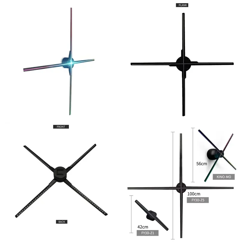 3D Holographic Fan 100cm High Resolution Cloud Control Led Hologram Display Advertising 3D Fan
