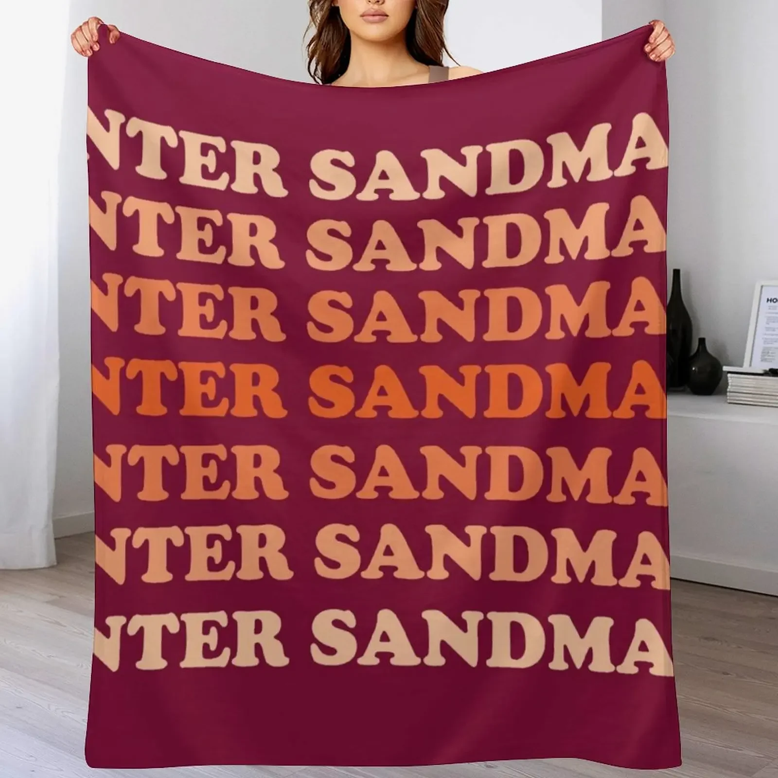 Enter Sandman Ombre Throw Blanket Fluffy Cozy Throw Blanket for Home Decor