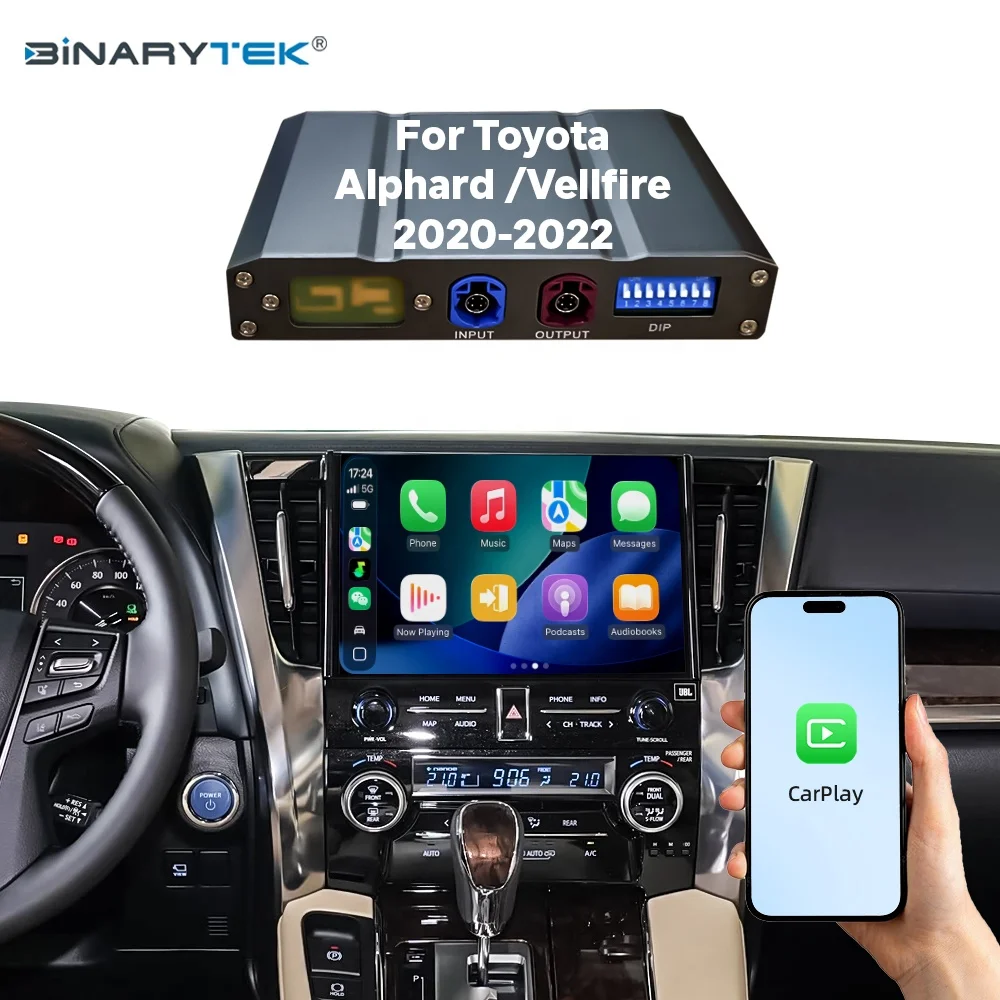 NewToyota Alphard/ Vellfire 2020-2022 Linux Interface Box Wireless CarPlay Android Auto CarPlay Module Decoder Car Radio Binaryt