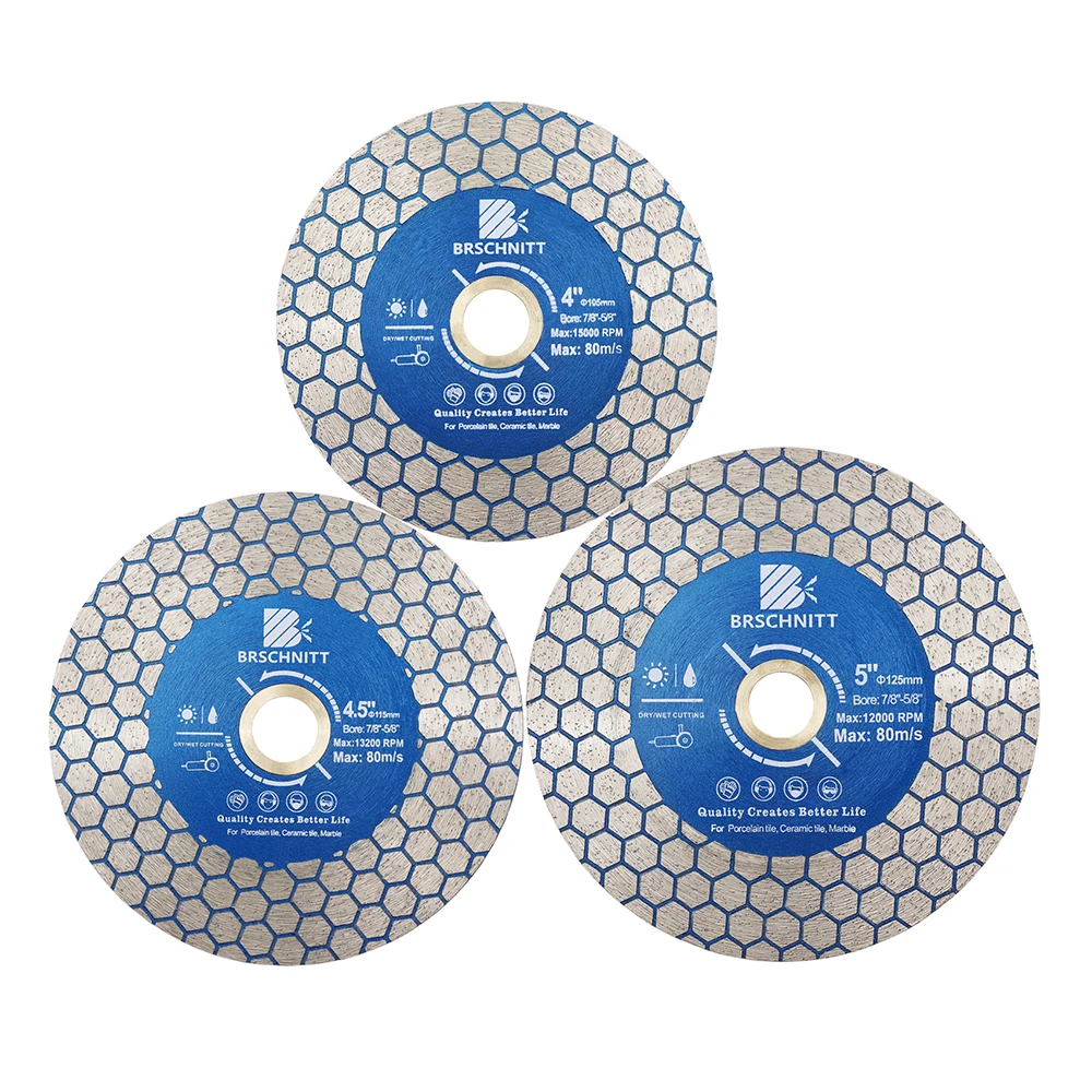 BRSCHNITT-Diamond Grinding Cutting Disc, Saw Blade, Double-sided Cutter for Ceramic Tile Porcelain Dia105/115/125mm Cutting Disc