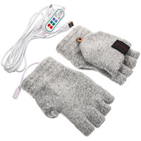 Heated Gloves Winter Mittens Usb Knitting Electric Men Women 5V Power Supply Double Sided Heating Fingerless Full Finger Camp