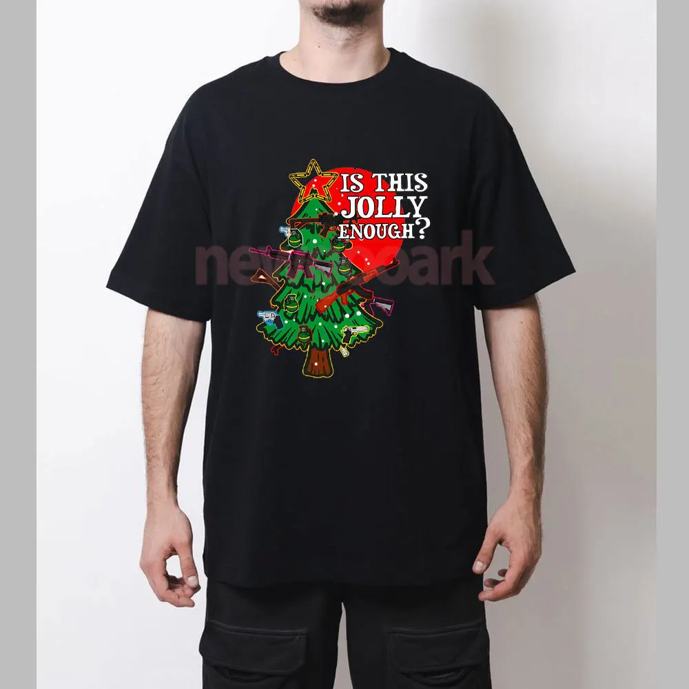 Is This Jolly Enough Classic Jolly Christmas Funny Enough Is Merry Meme This T-Shirt Woman Man Christmas Tree Graphic T Shirts