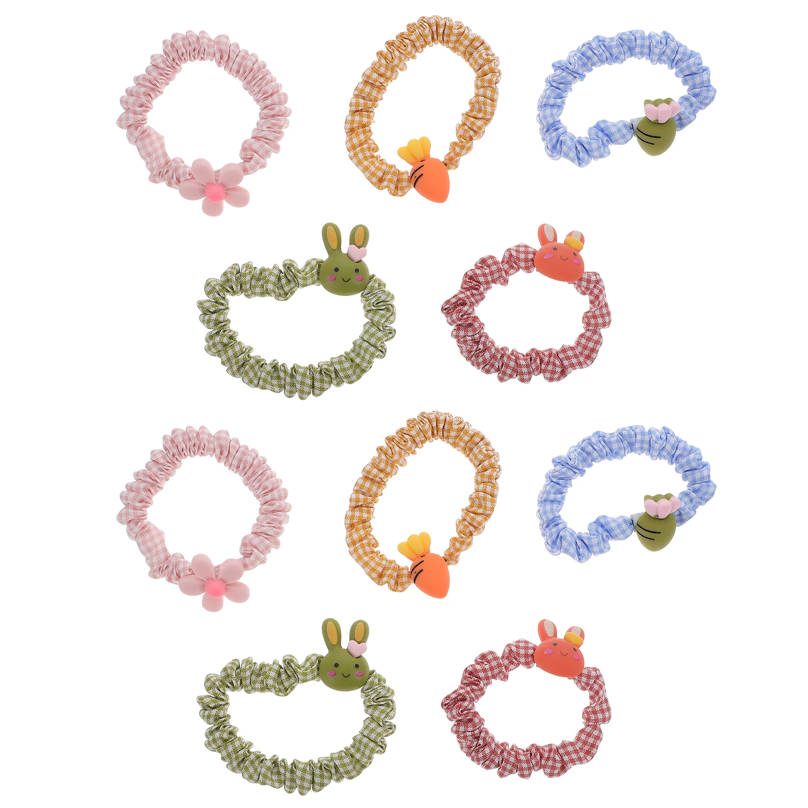

10 Pcs Kids Hair Accessories Cute Elastic for Children Daily Use Ponytail Holders Washable Fashionable Gifts