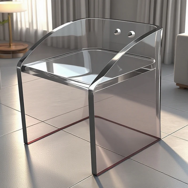 fz-Direct Sale Price Portable Makeup Chair Modern Acrylic Bar Stool Thickened Transparent Acrylic Makeup Chair