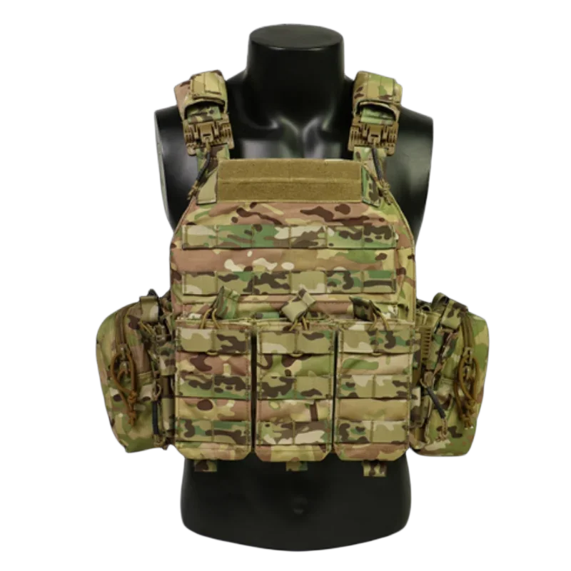 US 1000D NylonTactical Vest with Triple Magazine Pouch  Fabric Quick Release 6094K Hunting Airsoft Combat Accessories