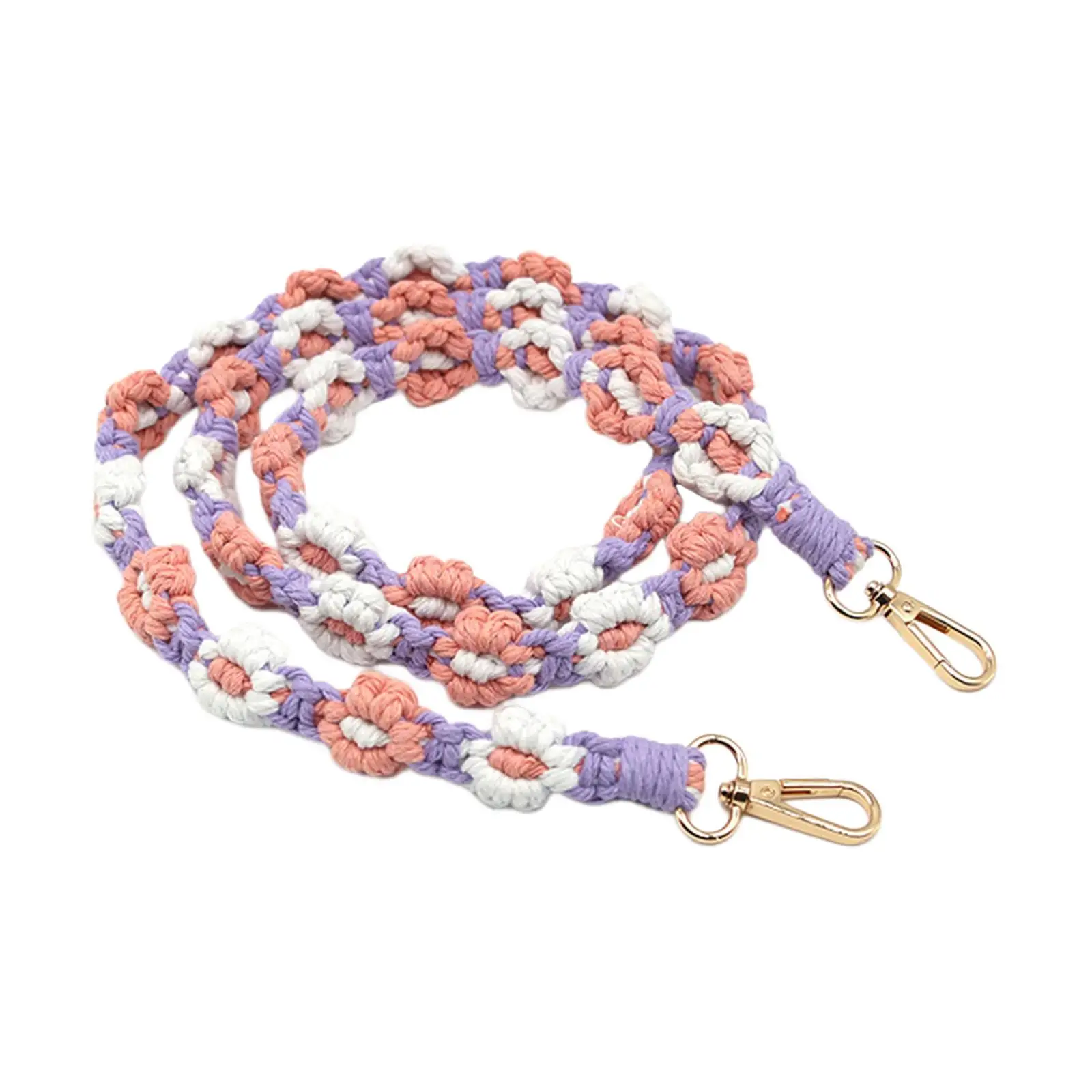 Flower Woven Phone Lanyard Crossbody Strap for Women Essentials