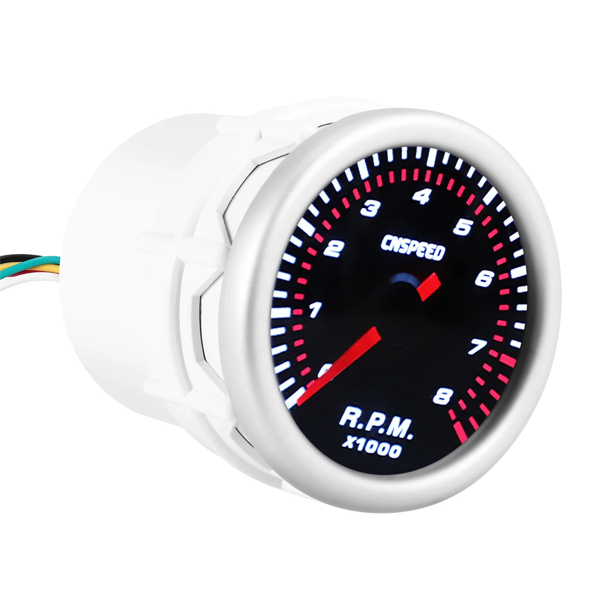 CNSPEED 2Inch 52mm Auto Car Tachometer Tacho Gauge 0-8000 RPM 12V Universal Car Motor White Led Meter Pointer RPM