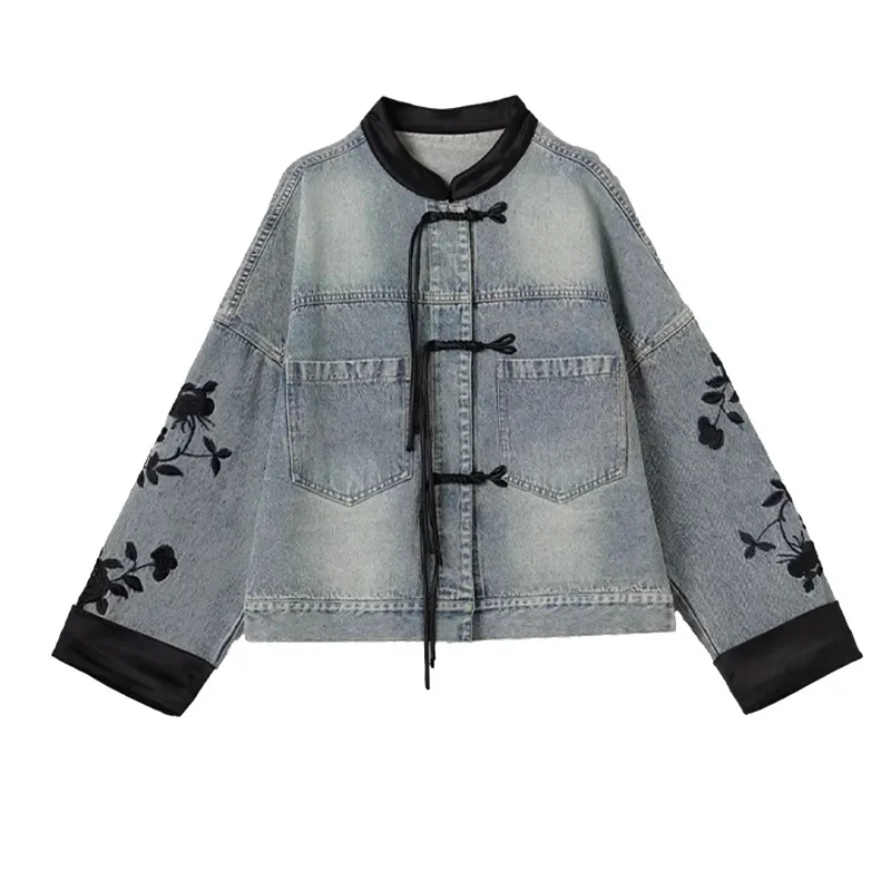 Denim Jacket For Women in Spring and Autumn 2024 New Embroidered Chinese Style Fashion Versatile Denim Clothing High-end women\'s