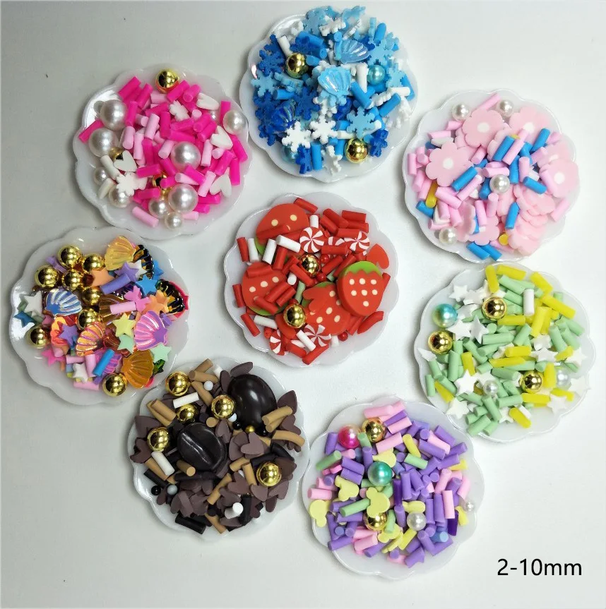 100g Mixed Polymer Clay Candy Pearl Sprinkles for Crafts DIY Decoration Fake Cake Dessert Simulation Food Dolls Mini Play Toys