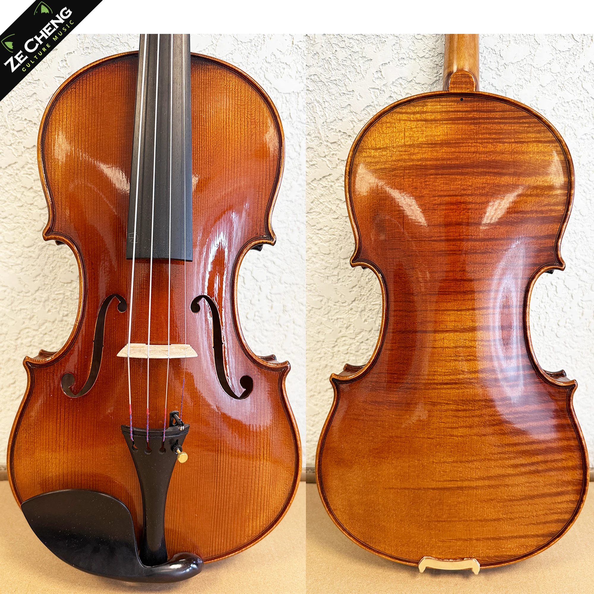 Tiger Skin Pattern Handmade Violin 4/4, Hand-Painted, Professional Violin 4/4, Ebony Fittings