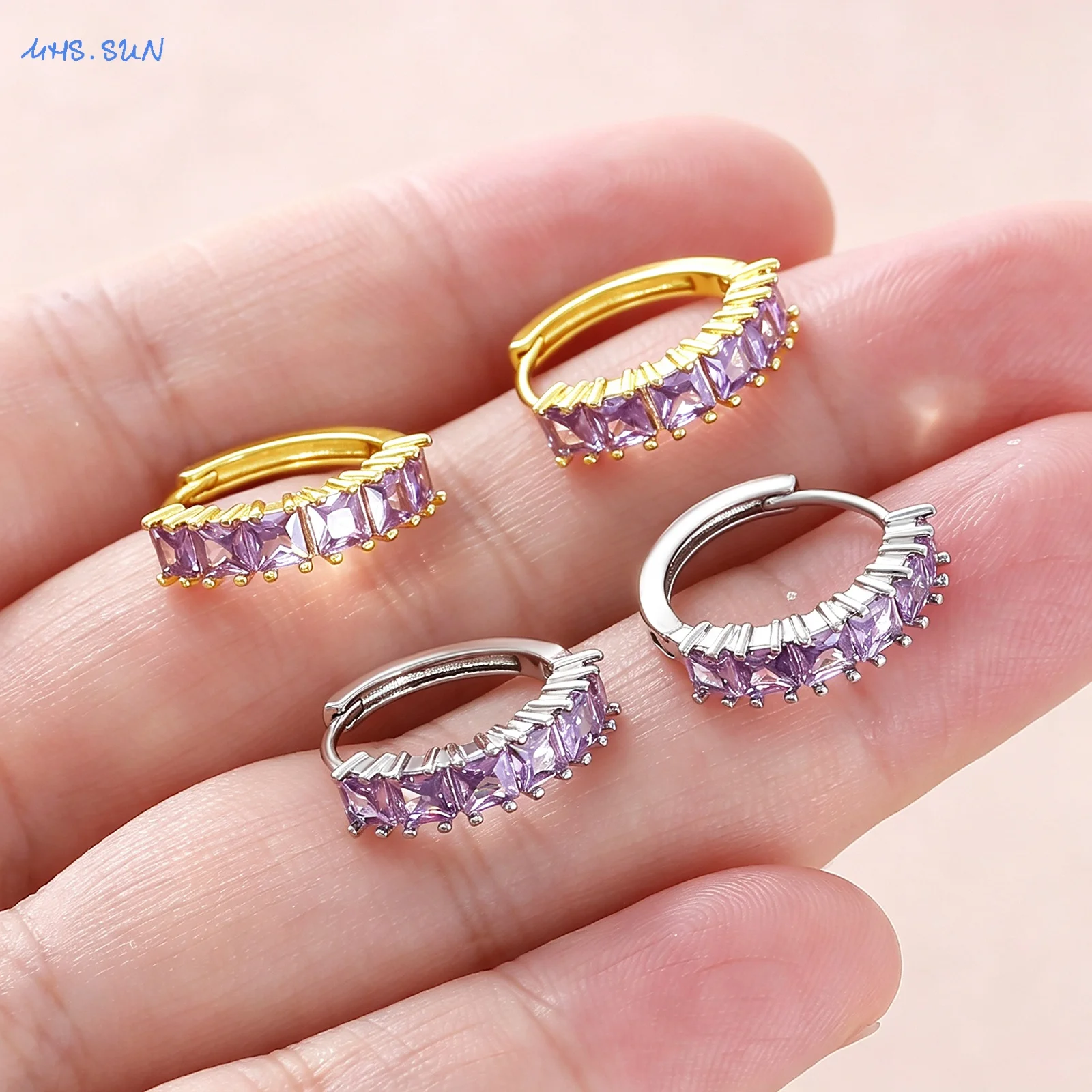 SUNSLL Fashion Gold Silver Plated Zircon Inlaid Hoop Earrings Daily Commute Party Wearing Jewelry Perfect Gift For Women