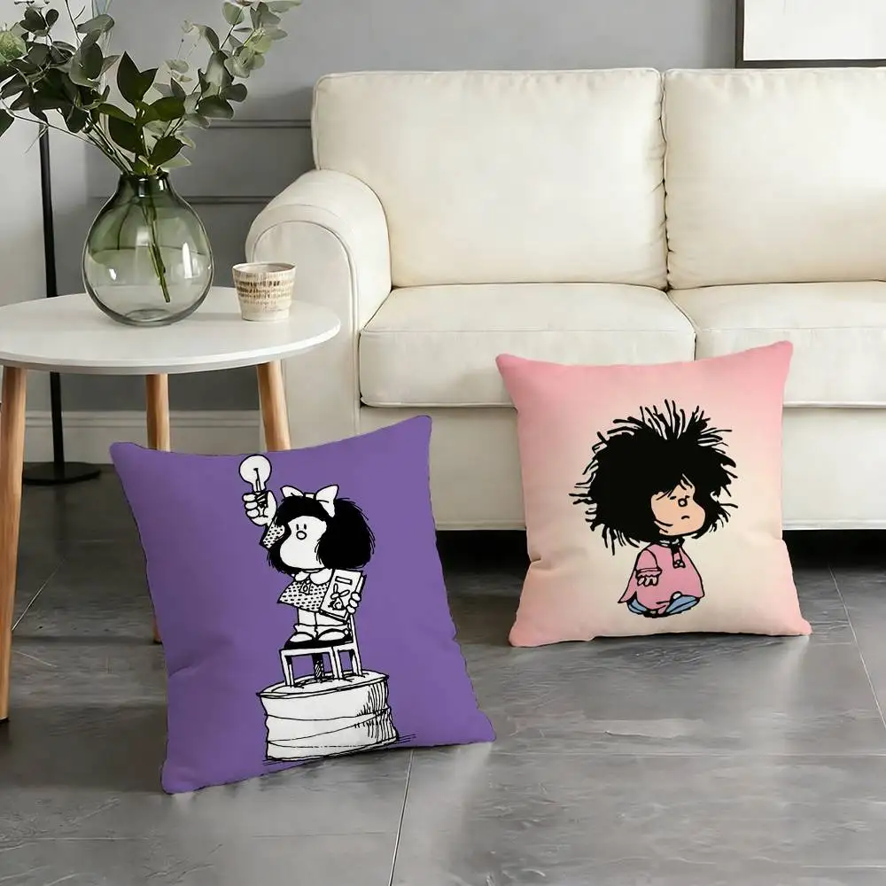 Funny M-Mafalda Pillow Case Pattern Printed Pillowcase For Living Room Sofa Cushion Cover