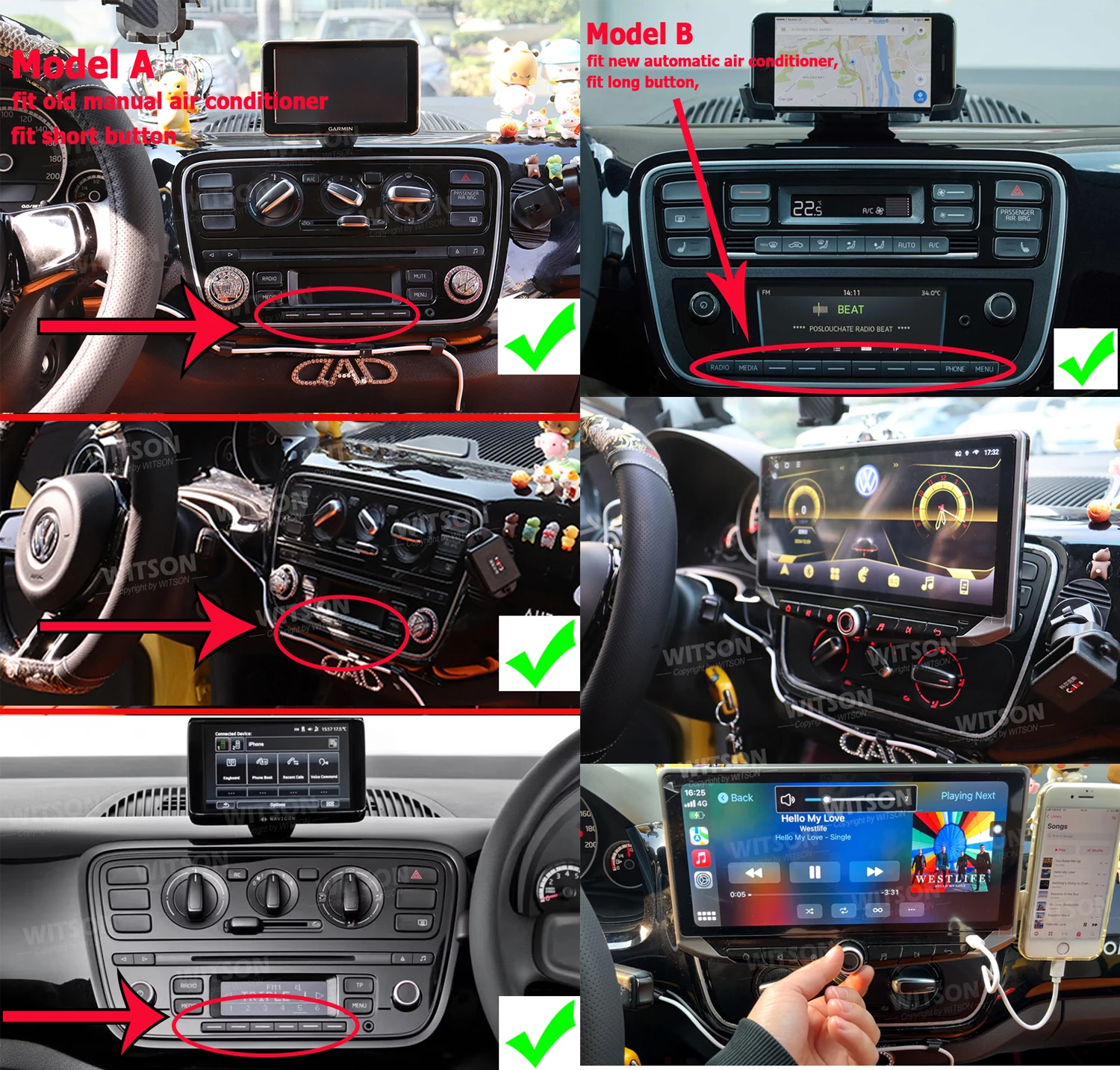 Car Radio Audio CarPlay For VW Volkswagen E-Up UP SEAT MII Skoda 2012-2015 GPS Bluetooth MP3 FM 10.88