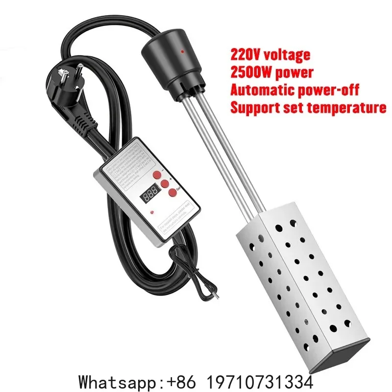 

2500W Electric Heater Boiler Water Heating Elements Set temperature Portable Immersion Suspension Bathroom Swimming Pool EU Plug