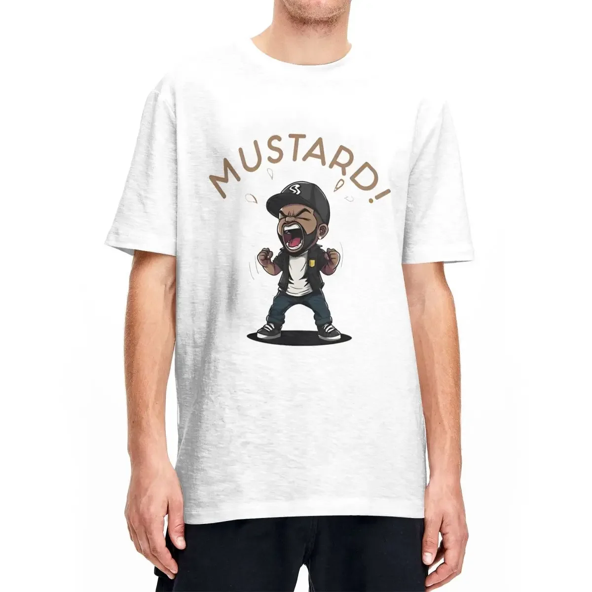 Men Women New Arrival Kendrick Lamar Meme Mustard T Shirt Tee Pure Cotton Cartoon T-shirts Clothes