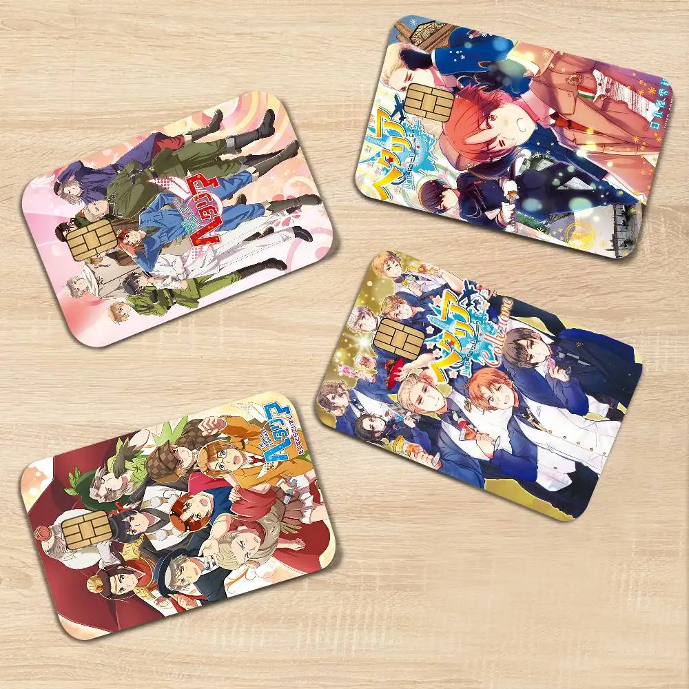 H-Hetalia The Beautiful World Anime Spend or Save Funny Shell On Off Ultra Thin No Fade Sticker Skin Film for Debit Credit Card