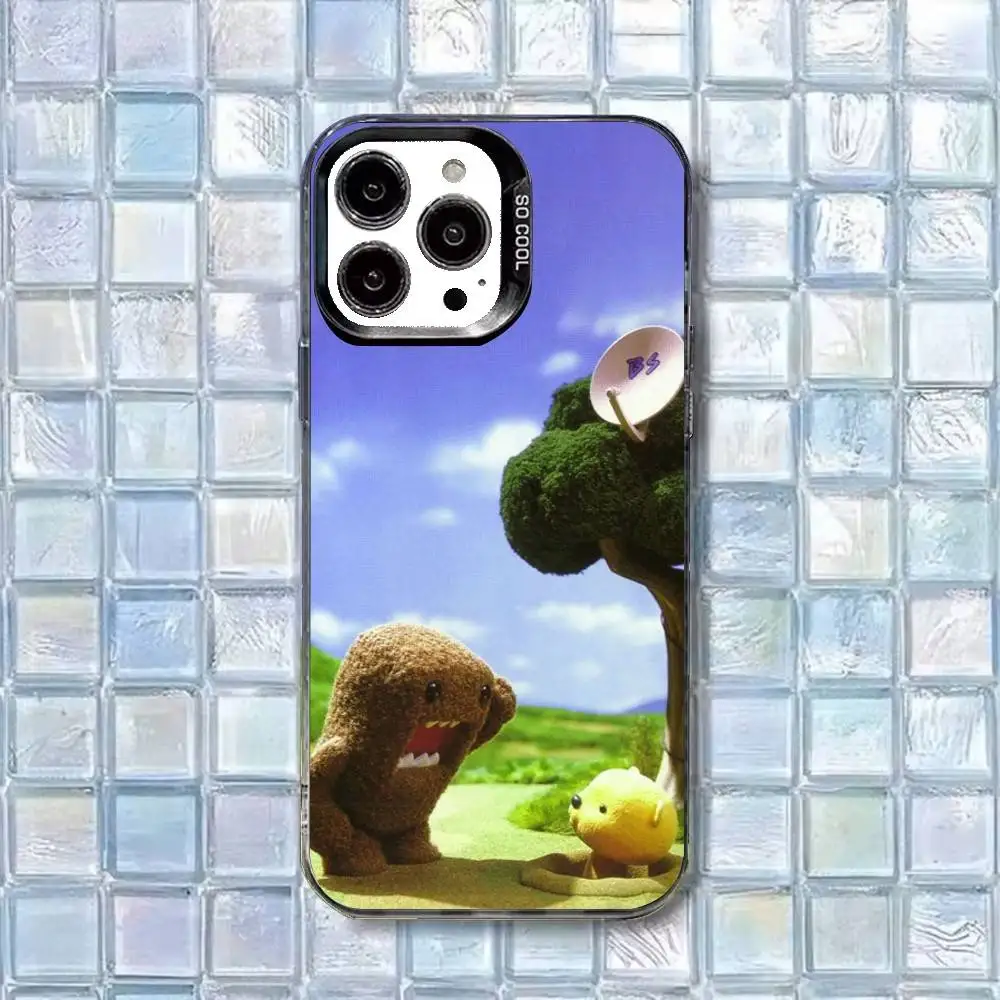 Casing Ponsel D-Domo-kun Lucu Untuk iPhone17,16,15,14,13,12,11 Plus,Pro Max Putih Matte Anti Benturan