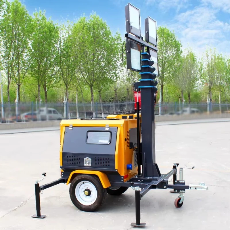 

Hydraulic lift mobile lighting tower lighthouse for construction sites and mining