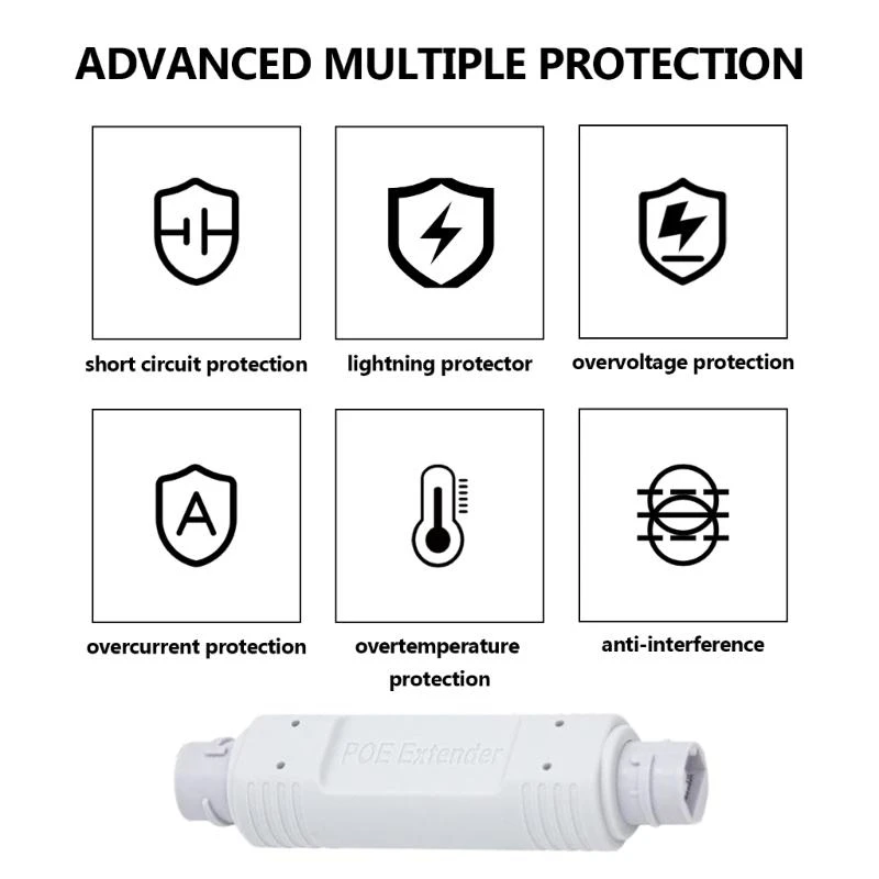 Waterproof POE Repeater IP66 10/100Mbps PoE Extender With IEEE802.3af/at 48V Outdoor For POE Switch Camera view 6
