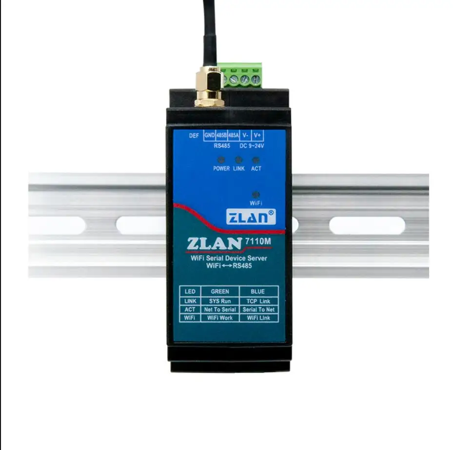 Port série sur rail DIN RS485 vers 2.4G, convertisseur WiFi, dispositif IOT, prise en charge Modbus TCP vers RTU MQTT