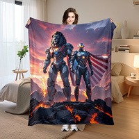 Heroic Lion Sci-Fi Armor Design Plush Blanket For Futuristic And Majestic Home Ambiance Upgrade