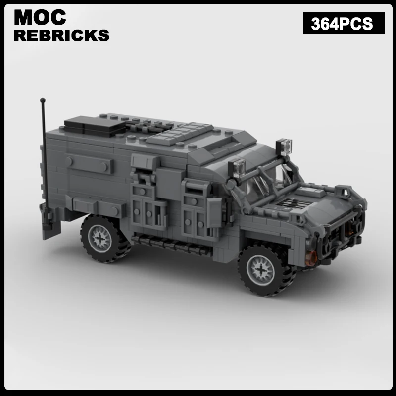 WW2 ทหาร Series ยุทธวิธี Humvee รถหุ้มเกราะ MOC Building Block DIY Assembly รุ่นอิฐของเล่นเด็กคริสต์มาสของขวัญ