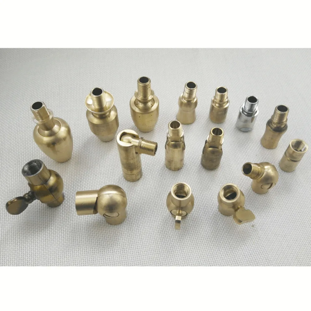 Pure Brass Wall Lamp Universal Joint Shaking Copper Steering Head Table Wall Lamp Accessories Universal Joint M10 Internal and