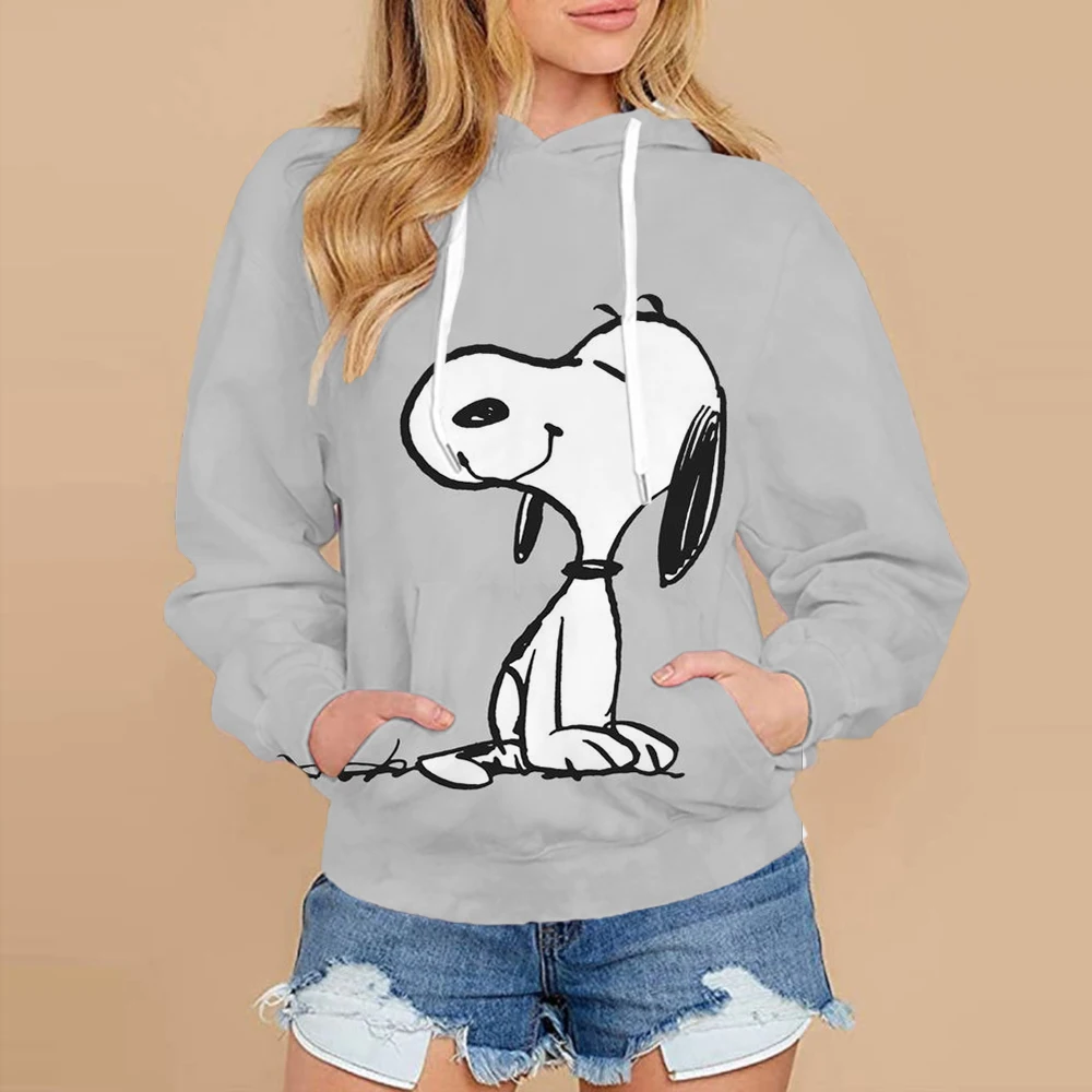 Snoopy Cartoon Anime Women\'s Hoodie Spring and Autumn Edition Women\'s Round Neck Hoodie 2024 New Fashion Couple Sportswear Top