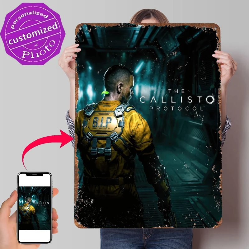 The Callisto Protocol Game Printed Poster Customized Wall Art Retro Vintage Metal Tin Signs for Decoration Home Decorations Room
