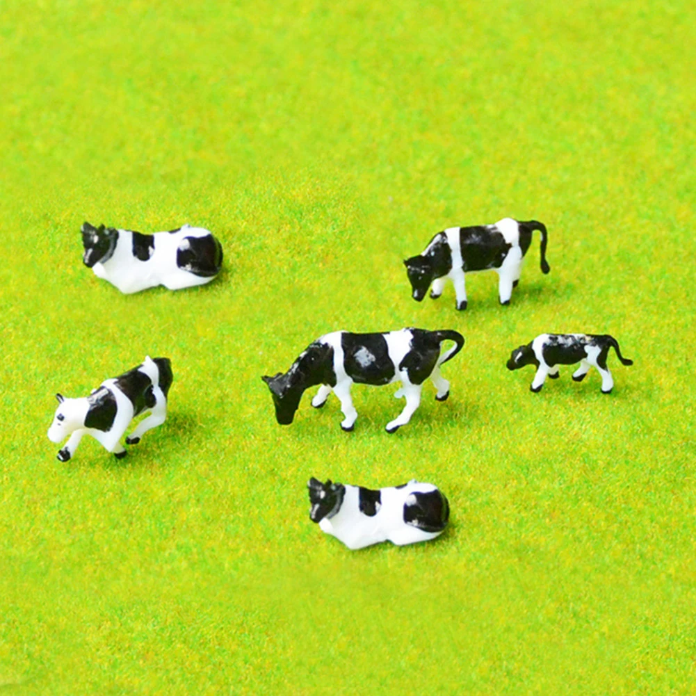 Animaux agricoles peints à l'échelle HO, 30 pièces, 8 Poses différentes, modèle de chemin de fer 1:87, Kit de construction de maquettes, P8714