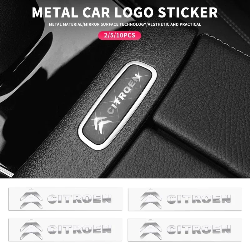 

Car Emblem Logo Stickers Long Metallic Sticker Silver Badge For Citroen C1 C2 C3 C4 C5 C6 C8 C4L DS3 DS4 DS5LS DS6 Accessories