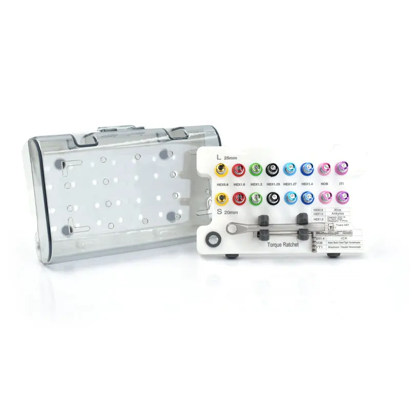 Upgrade Dental Universal Implant Torque Wrench Screwdriver Prosthetic Kit Ratchet Drivers 10-70NCM Implant Tools