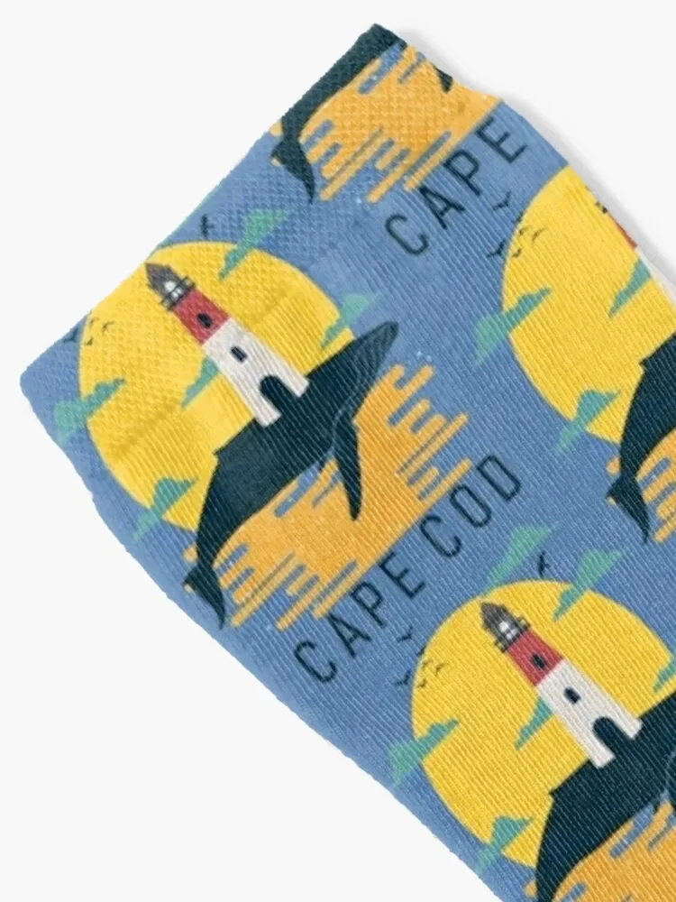 Cape Cod Whale Sunset Nauset Lighthouse Socks tennis gift luxe Men Socks Women's