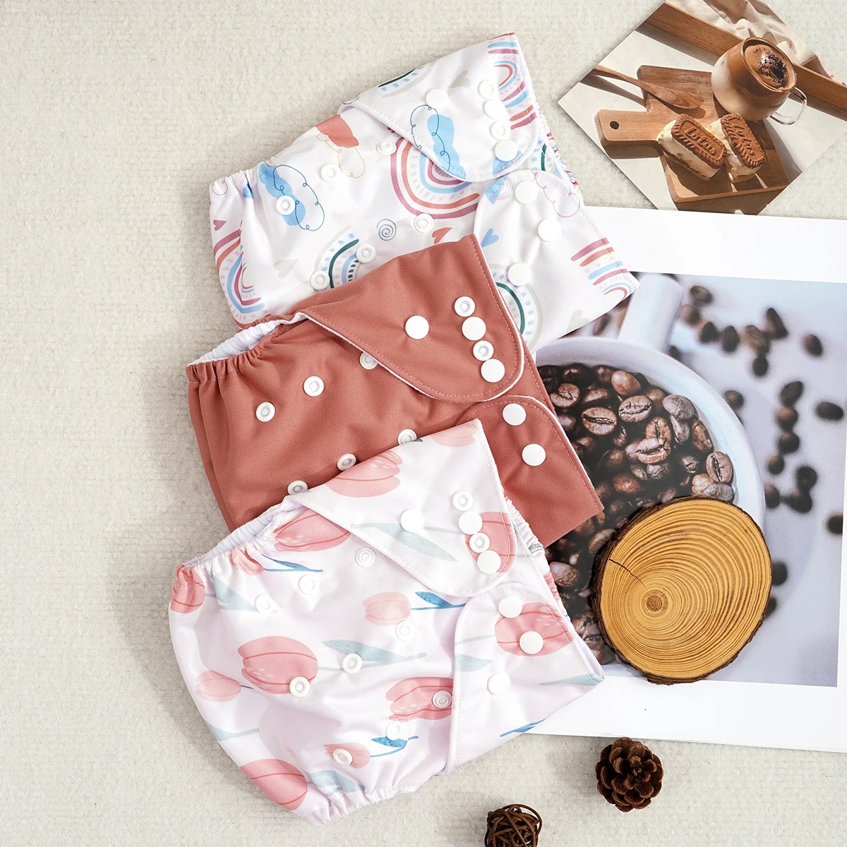 

Happyflute 3-15 кг, комплект карманных подгузников из 3 предметов с внутренней замшевой тканью - моющийся многоразовый впитывающий регулируемый чехол для детского подгузника