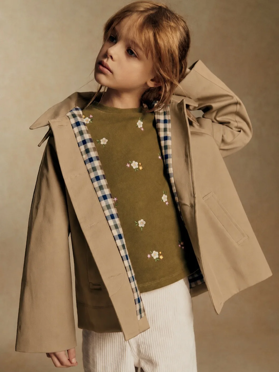 Girls Thickened Cotton Windbreaker Coat 2026 Solid Color Hooded Lapel Windproof Waterproof Fashion Outerwear for Fall/Winter