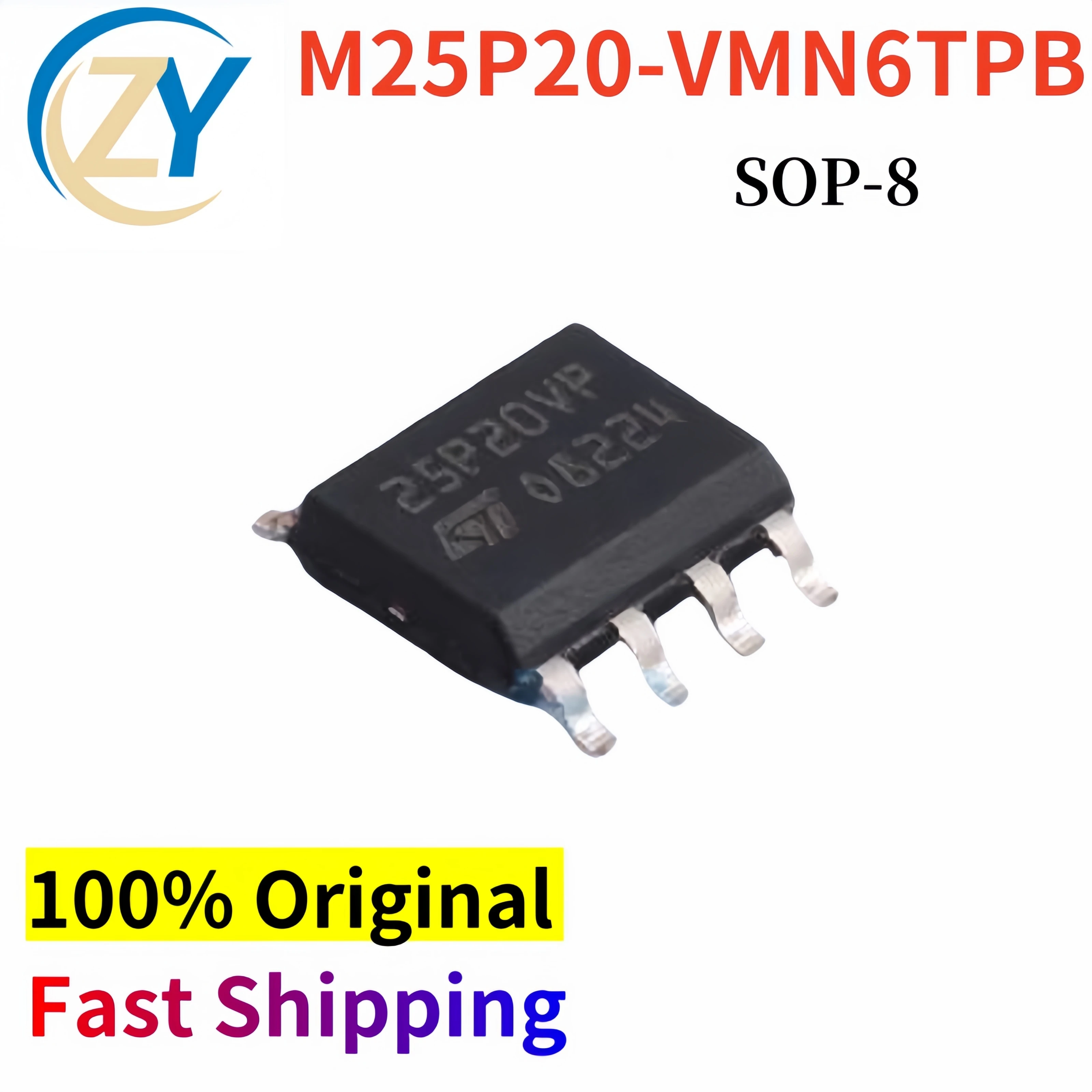 (10-50pcs) Original M25P20-VMN6TPB 25P20VP SOP8 2Mbit 75MHz New & Guaranteed Quality  In Stock