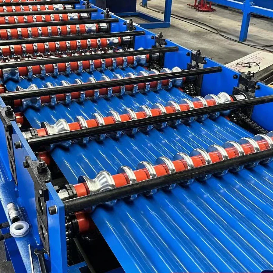 Customized Shapes Roofing Sheet Color Steel Tile Making Corrugated  Iron Glazed Metal Roof Wall Panel Roll Forming Machine