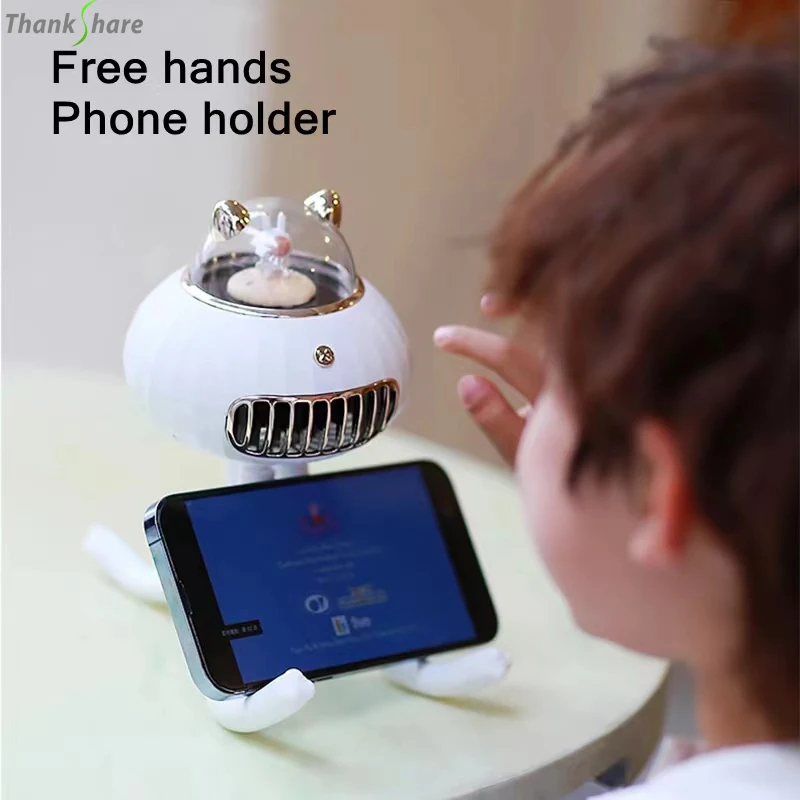 Portable Mini Cute Handheld Baby Stroller Fan With Warm Night Light USB Rechargaeable Battery 2000mAh Silent Home Air Cooler Fan