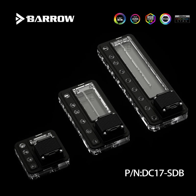 BARROW Acrylic Distro Plate / Board for PC Cooler System Case / Fit Hard Hose Tube / Combo DDC Pump DC17-SDB 240